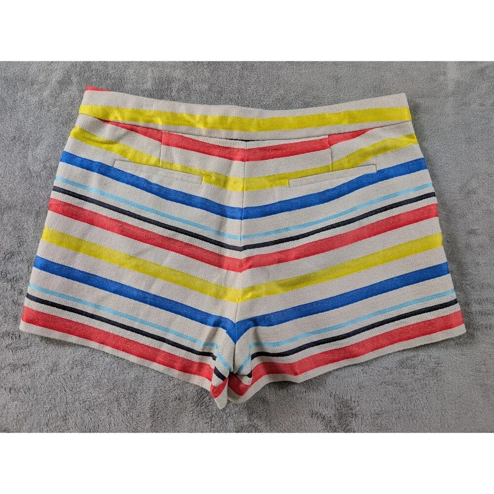 J.Crew Shorts Womens 12 Colorful Striped Jacquard Basket Weave Preppy E9357